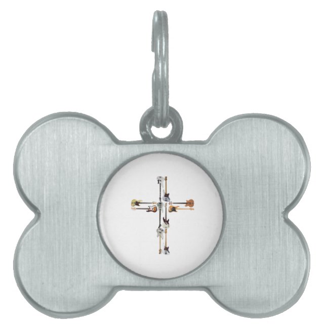 Guitar Lover | Guitar Cross Gift Pet ID Tag (Front)