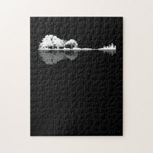 Guitar Lover   Guitar Lake Shadow Gift Jigsaw Puzzle