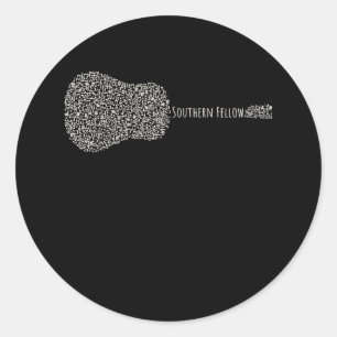 Guitar Lover Guitar Notes Gift Classic Round Sticker