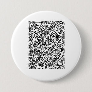Guitar Lover   Guitar Pattern Gift 7.5 Cm Round Badge