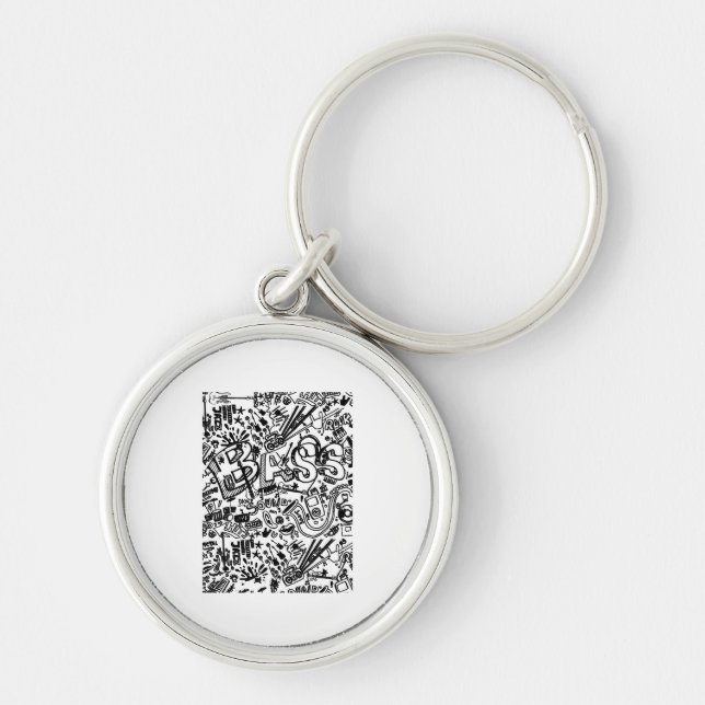Guitar Lover | Guitar Pattern Gift Key Ring (Front)