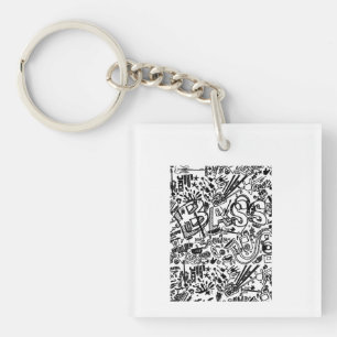 Guitar Lover   Guitar Pattern Gift Key Ring