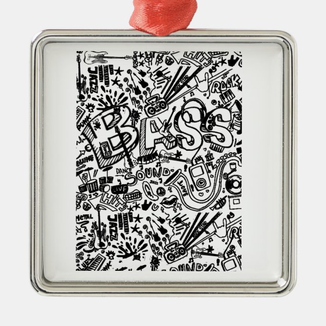 Guitar Lover | Guitar Pattern Gift Metal Tree Decoration (Front)
