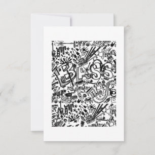 Guitar Lover Guitar Pattern Gift Thank You Card