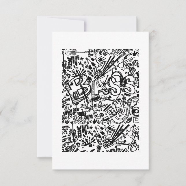 Guitar Lover | Guitar Pattern Gift Thank You Card (Front)