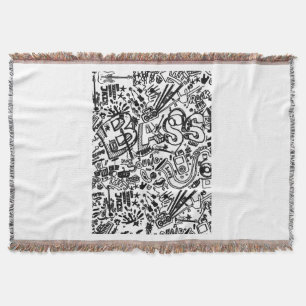 Guitar Lover Guitar Pattern Gift Throw Blanket