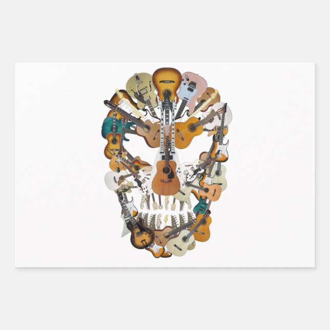 Guitar Lover | Guitar Pick Gift Wrapping Paper Sheet (Front)