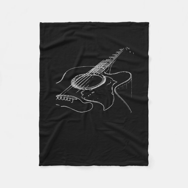 Guitar Lover | Guitarist Musician Fleece Blanket (Front)