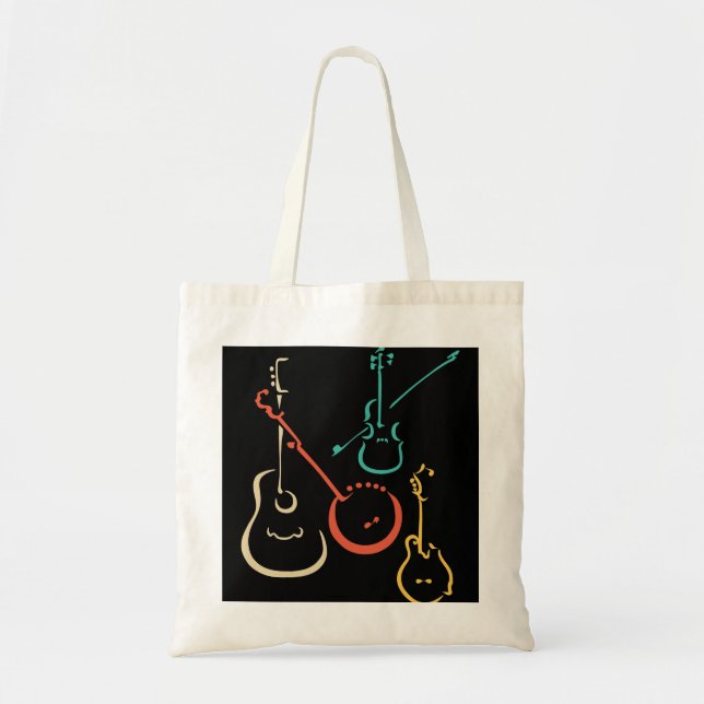 Guitar Lover Guitarist Retro bluegrass mandolin gu Tote Bag (Front)