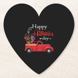 Guitar Lover   Happy Valentines Day Paper Coaster