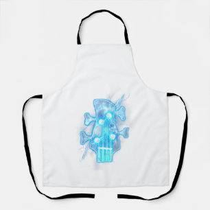 Guitar Lover   Head Of A Bass Guitar Player Apron