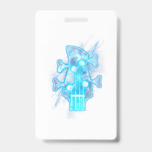 Guitar Lover   Head Of A Bass Guitar Player ID Badge