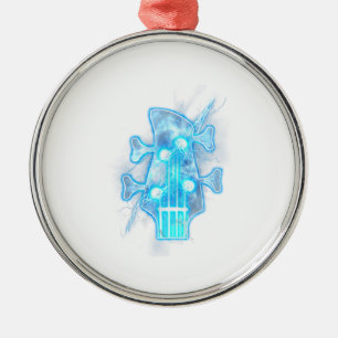 Guitar Lover Head Of A Bass Guitar Player Metal Tree Decoration