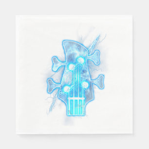 Guitar Lover Head Of A Bass Guitar Player Napkin