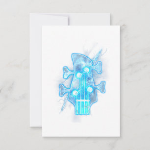 Guitar Lover Head Of A Bass Guitar Player Thank You Card