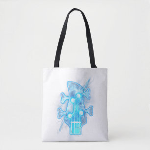 Guitar Lover Head Of A Bass Guitar Player Tote Bag