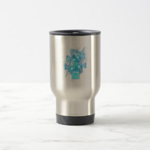 Guitar Lover Head Of A Bass Guitar Player Travel Mug