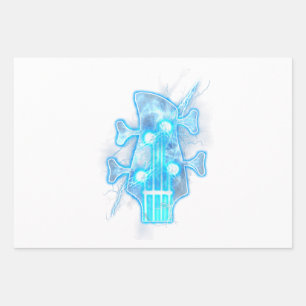 Guitar Lover   Head Of A Bass Guitar Player Wrapping Paper Sheet