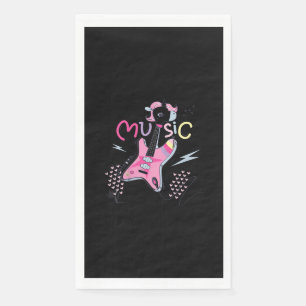 Guitar Lover   Kids Unicorn Music Guitar Napkin
