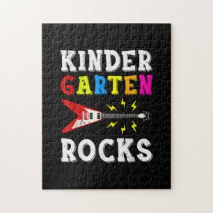 Guitar Lover Kindergarten Rocks Guitar Jigsaw Puzzle