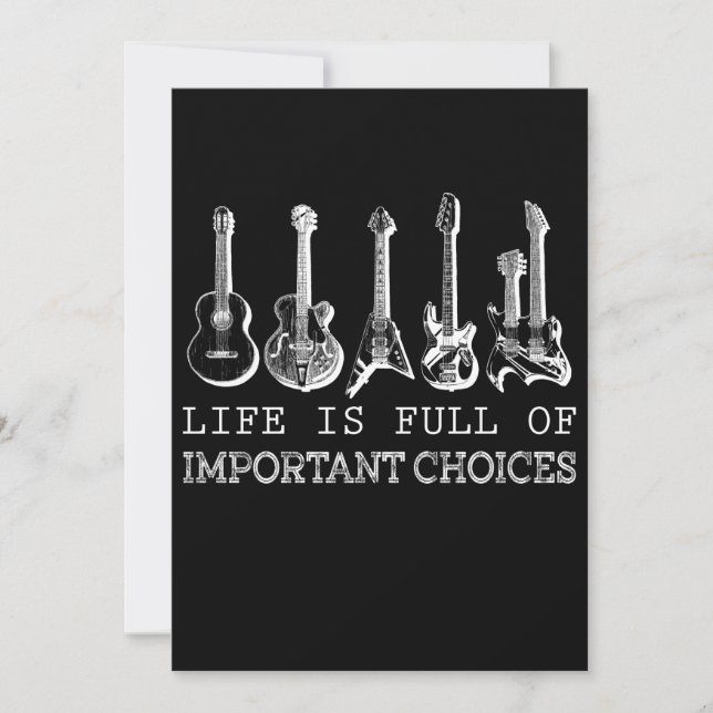 Guitar Lover | Life Is Full Of Important Choices Thank You Card (Front)