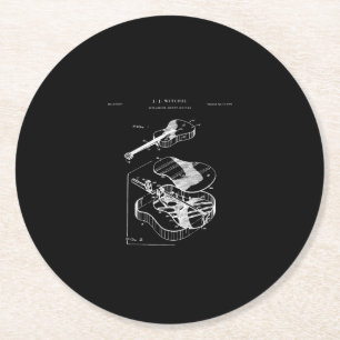 Guitar Lover Martin Guitar Patent Round Paper Coaster