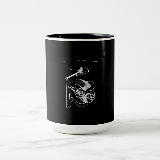 Guitar Lover | Martin Guitar Patent Two-Tone Coffee Mug (Center)