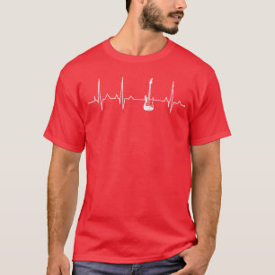 Guitar Lover Men Women Gift Bass Guitar Heartbeat T-Shirt