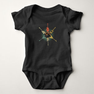 Guitar Lover Retro Style Gift For Guitarist Baby Bodysuit