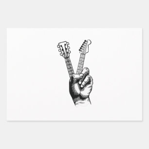 Guitar Lover Say Hi Guitar Gift Wrapping Paper Sheet