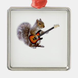 Guitar Lover Squirrel Playing Guitar Metal Tree Decoration