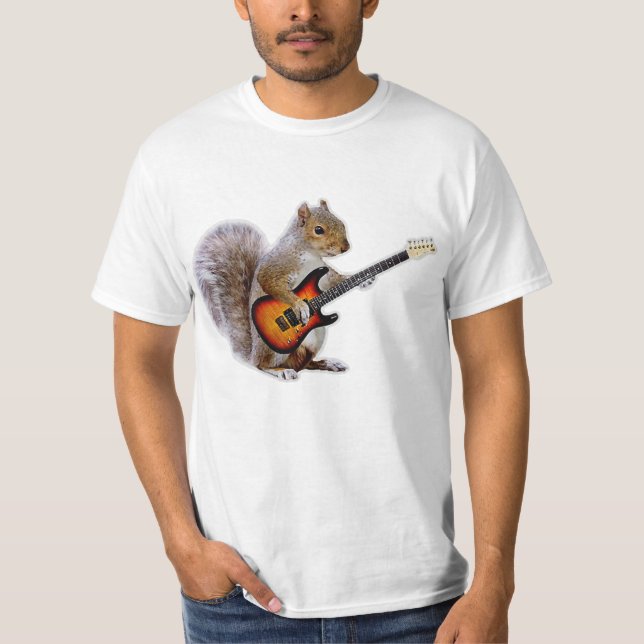 Guitar Lover | Squirrel Playing Guitar T-Shirt (Front)