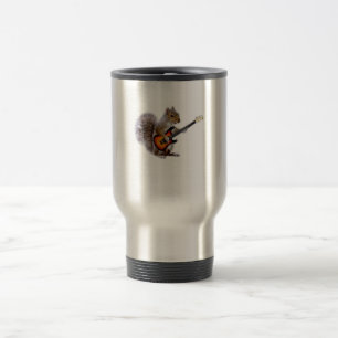 Guitar Lover Squirrel Playing Guitar Travel Mug