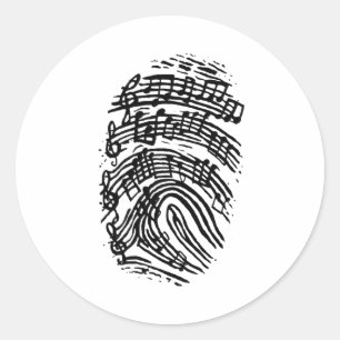 Guitar Lover Staves Guitar Gift, Classic Round Sticker