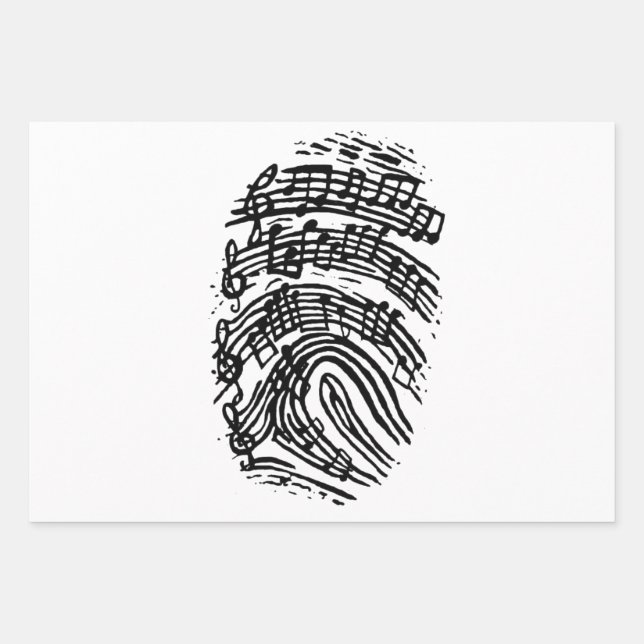 Guitar Lover | Staves Guitar Gift, Wrapping Paper Sheet (Front)