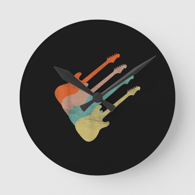 Guitar Lover | Vintage Electric Guitar Round Clock (Front)