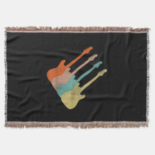 Guitar Lover Vintage Electric Guitar Throw Blanket
