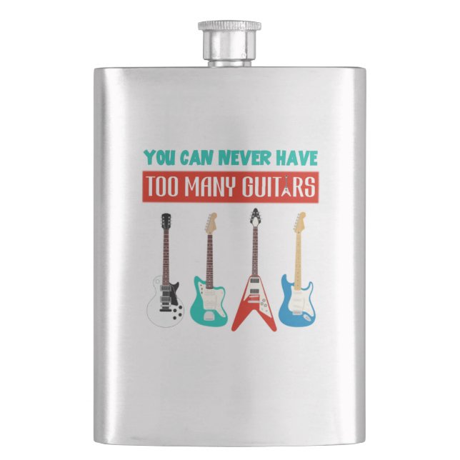 Guitar Lover | You Can Never Have To Many Guitar Hip Flask (Front)