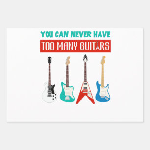 Guitar Lover   You Can Never Have To Many Guitar Wrapping Paper Sheet