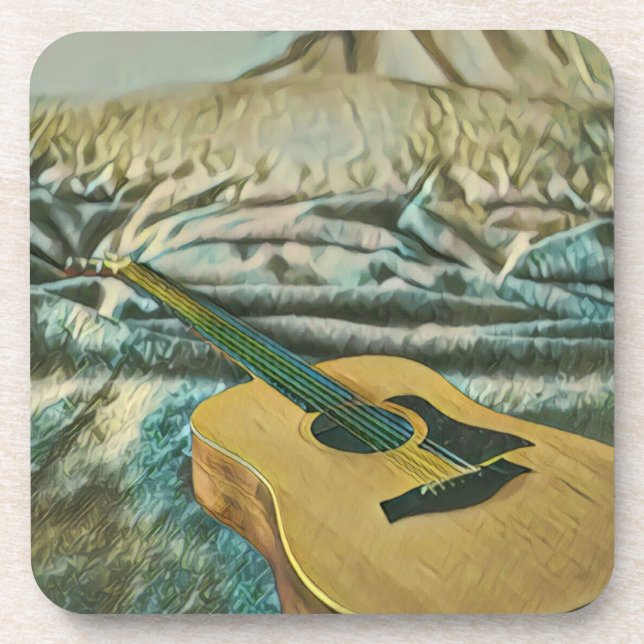 Guitar lovers gifts coaster (Front)