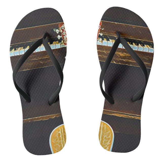 Guitar lovers gifts flip flops (Footbed)