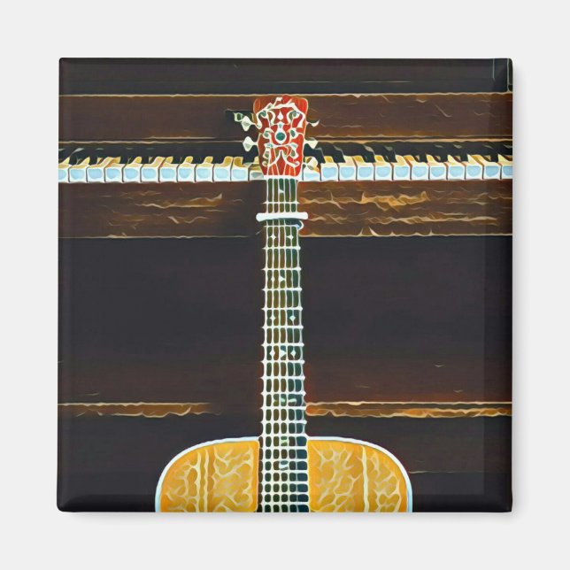 Guitar lovers gifts magnet (Front)