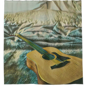 Guitar lovers gifts shower curtain