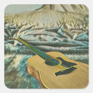 Guitar lovers gifts square sticker