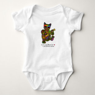 Guitar Lucky Black Cat Baby Bodysuit