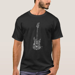 Guitar Made of Music Notes & Music Notation Clever T-Shirt