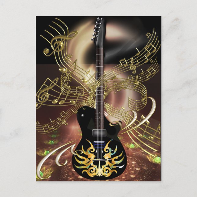 Guitar Magic Flames from Hell with Heavenly Notes Postcard (Front)