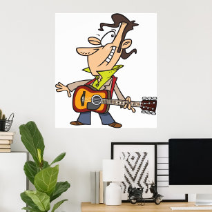 Guitar Man Rockstar Poster