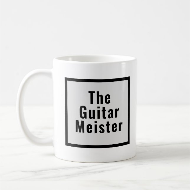Guitar Meister Grey Black Music Instrument Coffee Mug (Left)