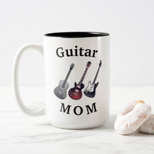 "GUITAR MOM" Acoustical & Electric Mother's Day Two-Tone Coffee Mug